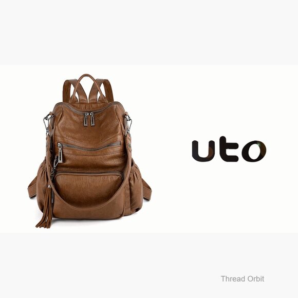 Convertible Vegan Leather Backpack Purse with Tassel, Laptop Compatible Travel